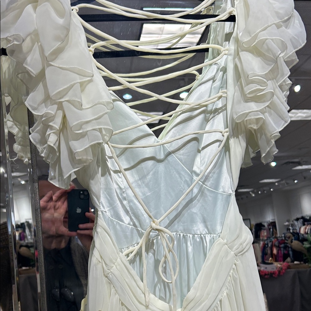 Altar'd State Cream Ruffled Wedding Dress - Picture 2 of 2